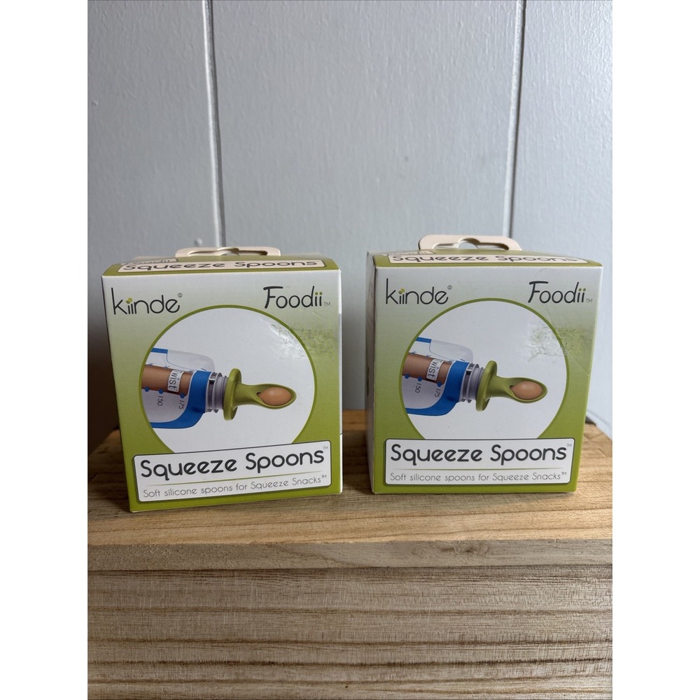 Kiinde Foodii Squeeze Spoons for Squeeze Snack - New Lot Of 2